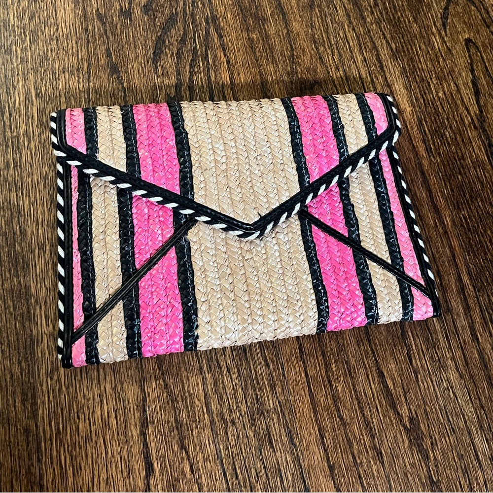 Rebecca Minkoff Envelope Clutch Pink/Black/White/Straw